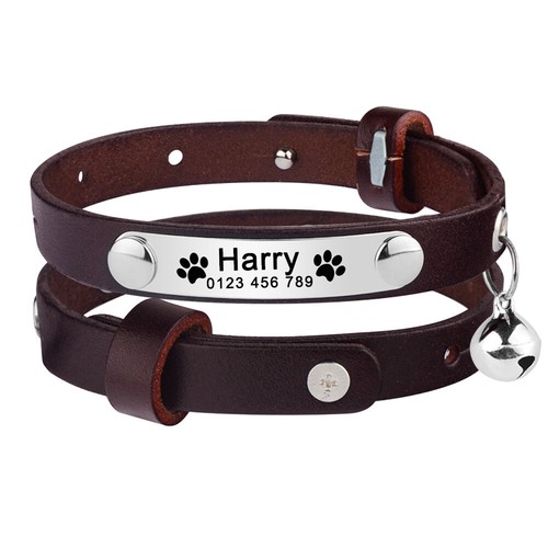 Schwarzes personalisiertes Katzenhalsband mit Glocke graviertes Namensschild Kätzchen Sicherheitsfreigabe - Bild 11 von 16