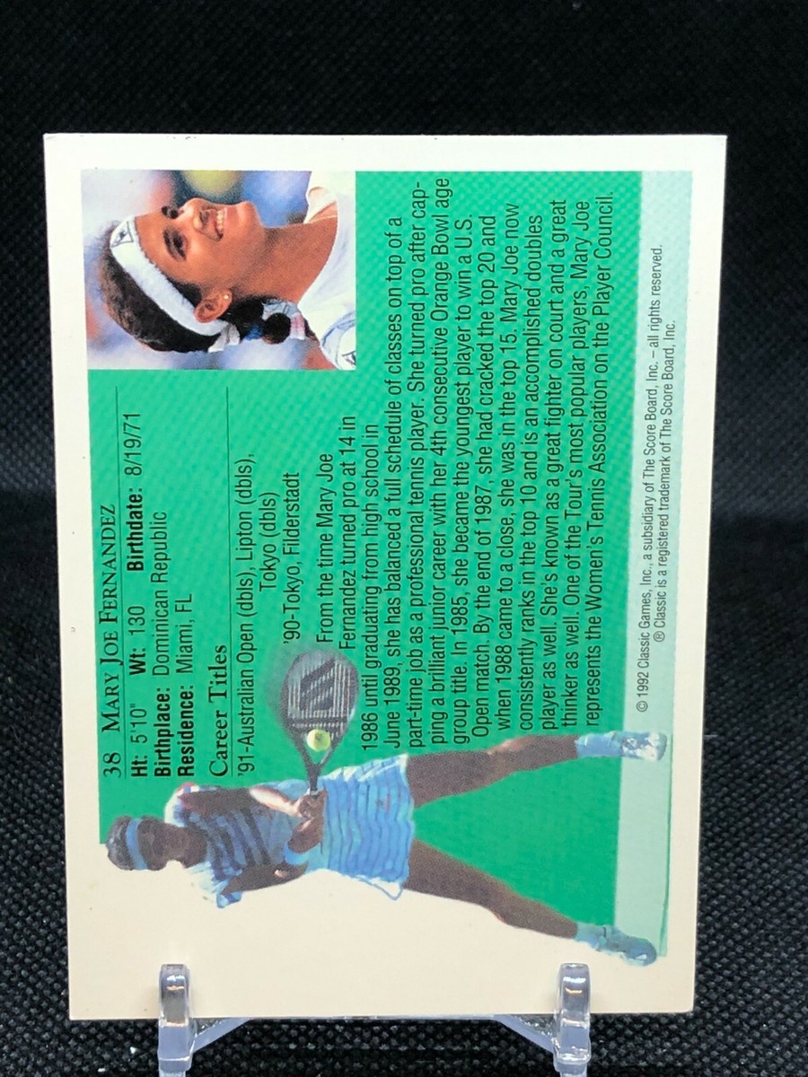 MARY JOE FERNANDEZ - 1992 Classic Tennis Card | eBay