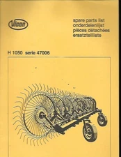 VICON SPARE PARTS LIST FOR H 1050 SERIES 47006