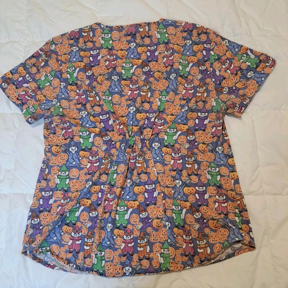 Halloween Gato Brujas Calabazas Melrose By May-Hill Uniformes Exfoliantes Mujer Talla L Foto 2 de 4