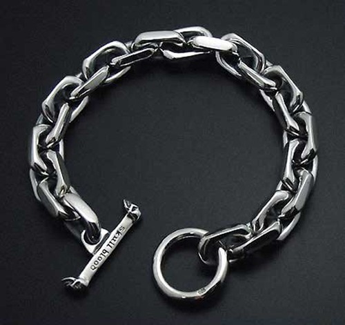 "CADENA PULSERA HARDCORE HOMBRE ROCK PLATA 925 TALLA 9" - Imagen 2 de 4