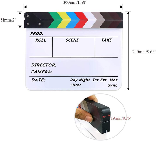 Movie Film Video Clapboard Director'S Cut Action Scene Clapper Board,Movie Theme - Picture 3 of 12