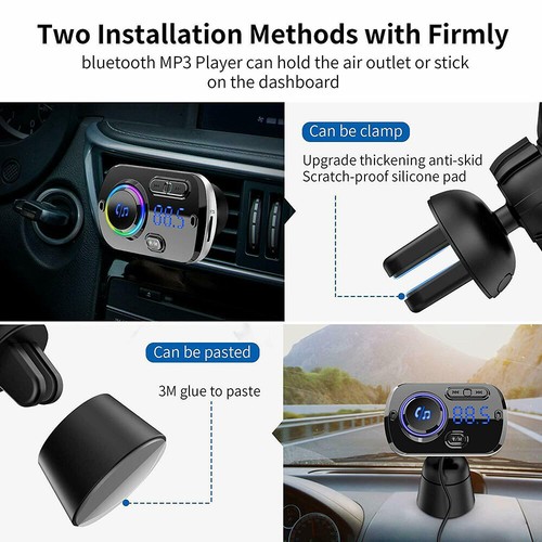 Handsfree Wireless Bluetooth 5.0 Car FM Transmitter Charger USB Radio MP3 Player - Picture 8 of 12