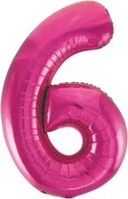 34" Giant Foil 6 Number Pink Balloons Air Helium Large Birthday Party Wedding