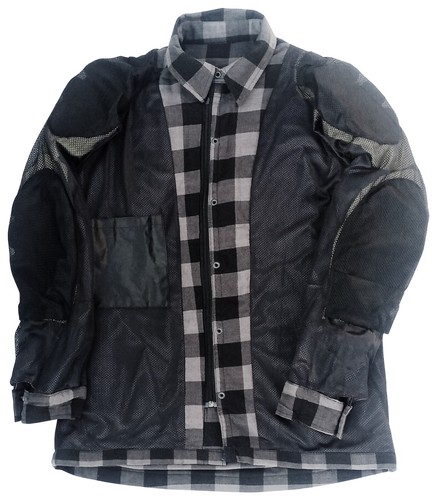 Motorbike Motorcycle Lumberjack Waterproof Flannel Kevlar Lined Shirt CE Armour - Picture 20 of 61