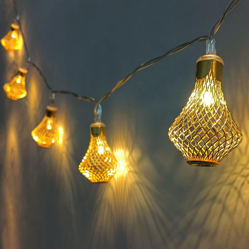 Moroccan Lantern String Lights Battery Powered 10Ft Fairy Lantern Lights 20 LED - Picture 11 of 12