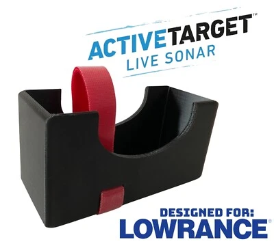 ANGLERS 3D OUTPOST Lowrance Active Target Transducer Travel Cover - Ice Fishing & Boat, RED STRAP