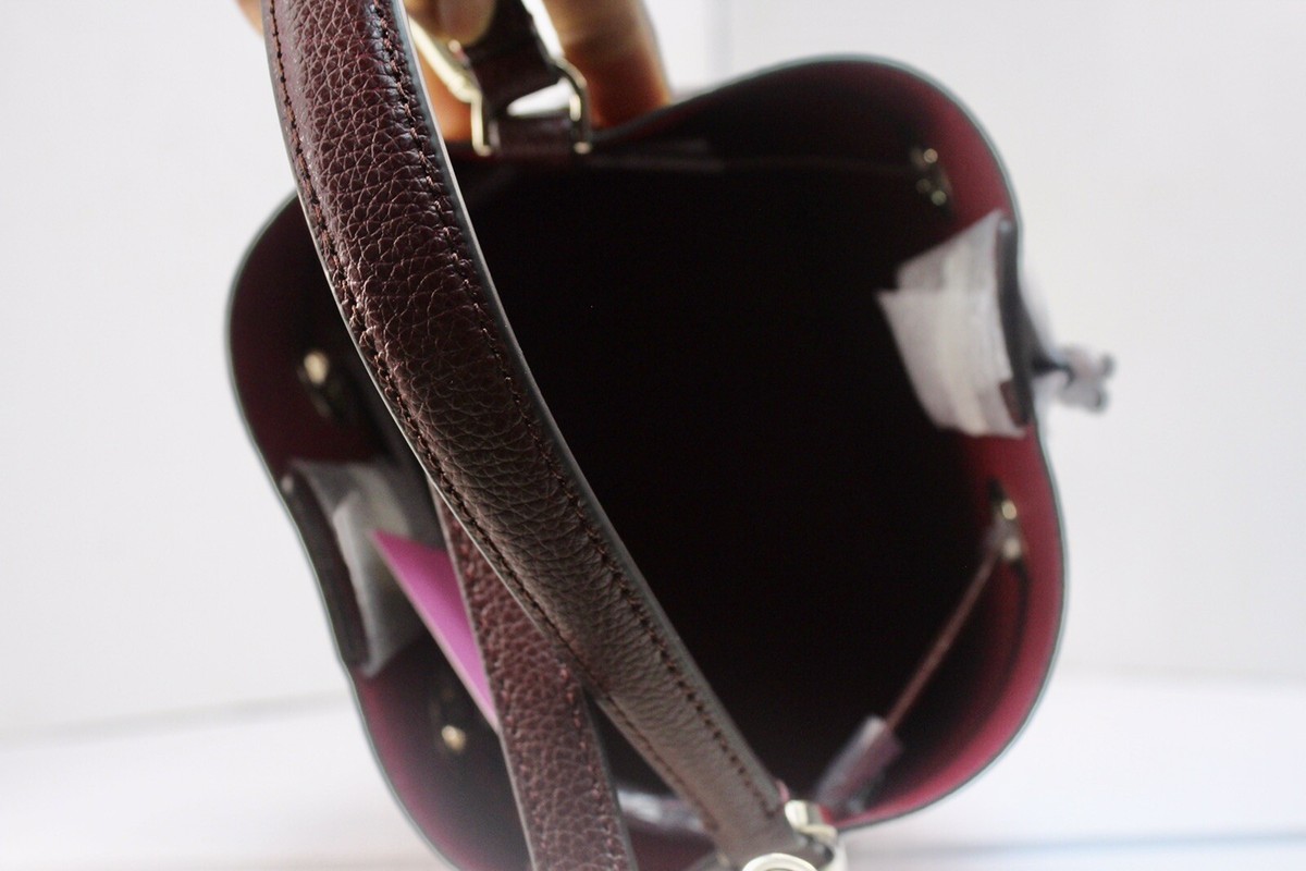 kate spade small eva leather bucket crossbody bag cherrywood  display picture 1