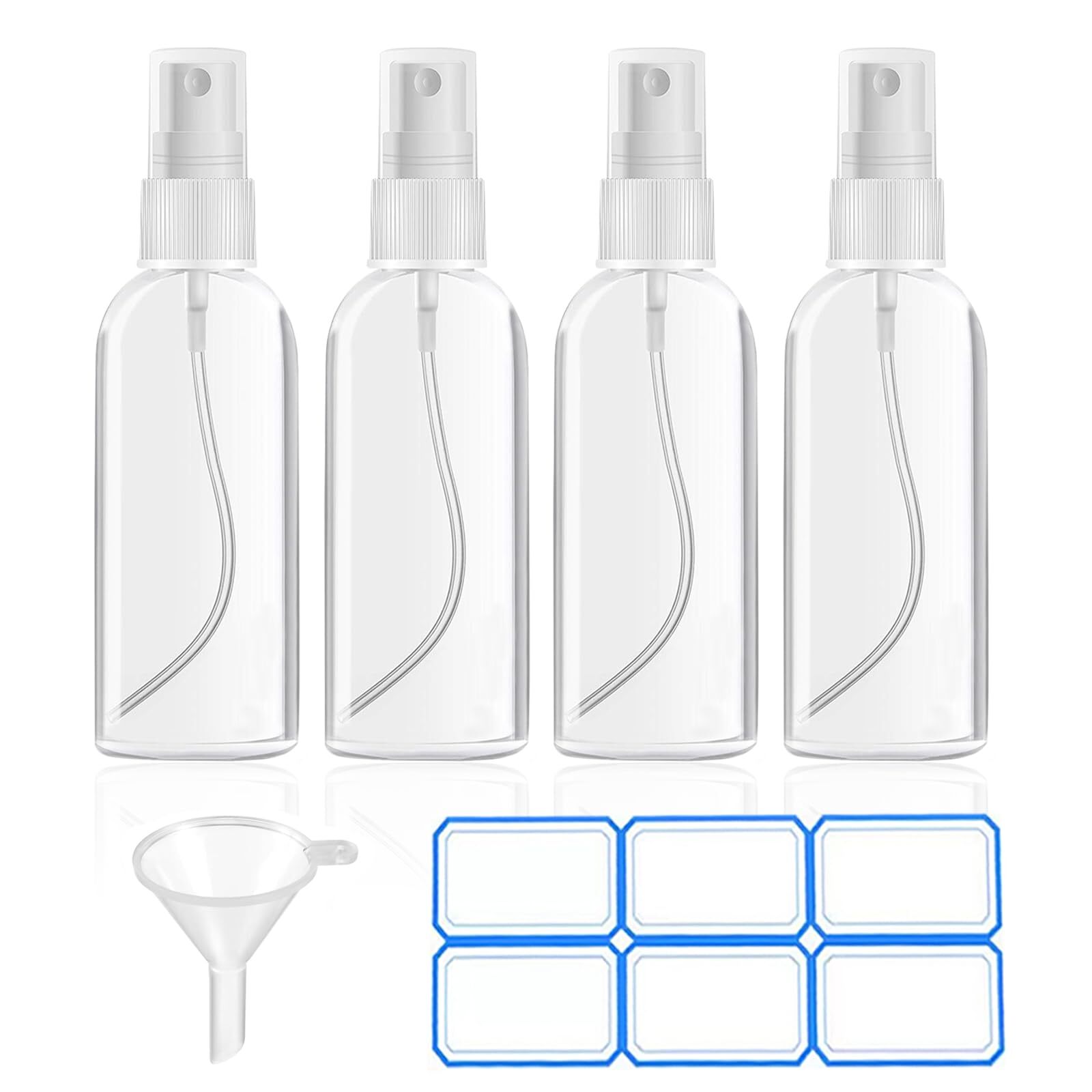DTDNZKN 4 Pack 2 Oz 50ml Mini Spray Bottles Clear Travel Size Spray Bottles L...