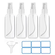 DTDNZKN 4 Pack 2 Oz 50ml Mini Spray Bottles Clear Travel Size Spray Bottles L...