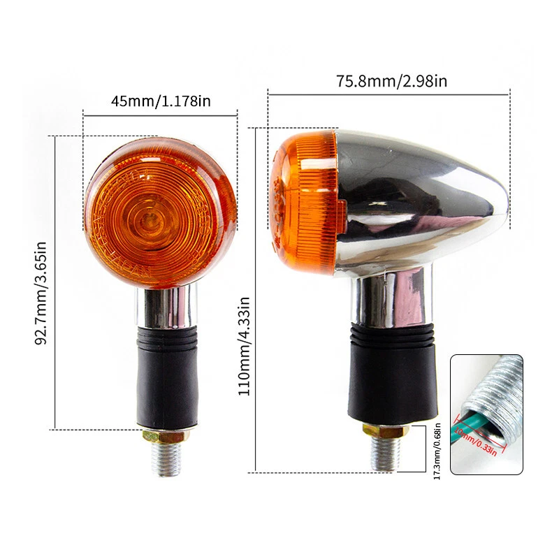 4pcs Amber Turn Signal Lights for Suzuki Boulevard C109R C50 C90 S 40 50 83 - Image 2 of 4
