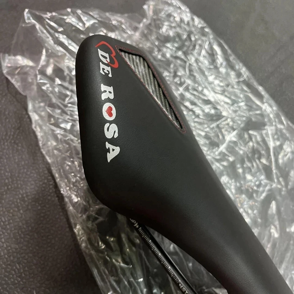 DE ROSA Saddle Black with Carbon Panel Japan Lightweight Road Bike Seat Used Cle - Image 2 of 4