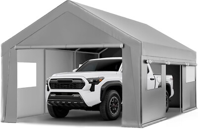 13'x20' Heavy Duty w/4 Windows & 4 Doors,Carport Party Tent Portable Garage Shed