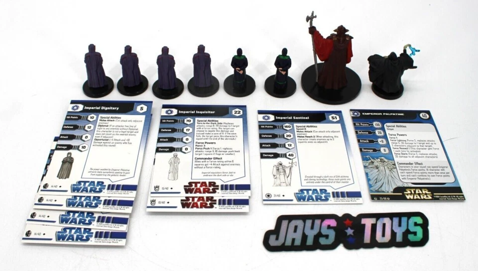 Lote de 8 Miniaturas WOTC Star Wars Emperador Palpatine con Miniaturas Imperiales Foto 2 de 2