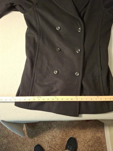 Brooks Brothers Vintage Black Double Breasted Pea Coat Women's M Wool Hong Kong - Picture 10 of 13