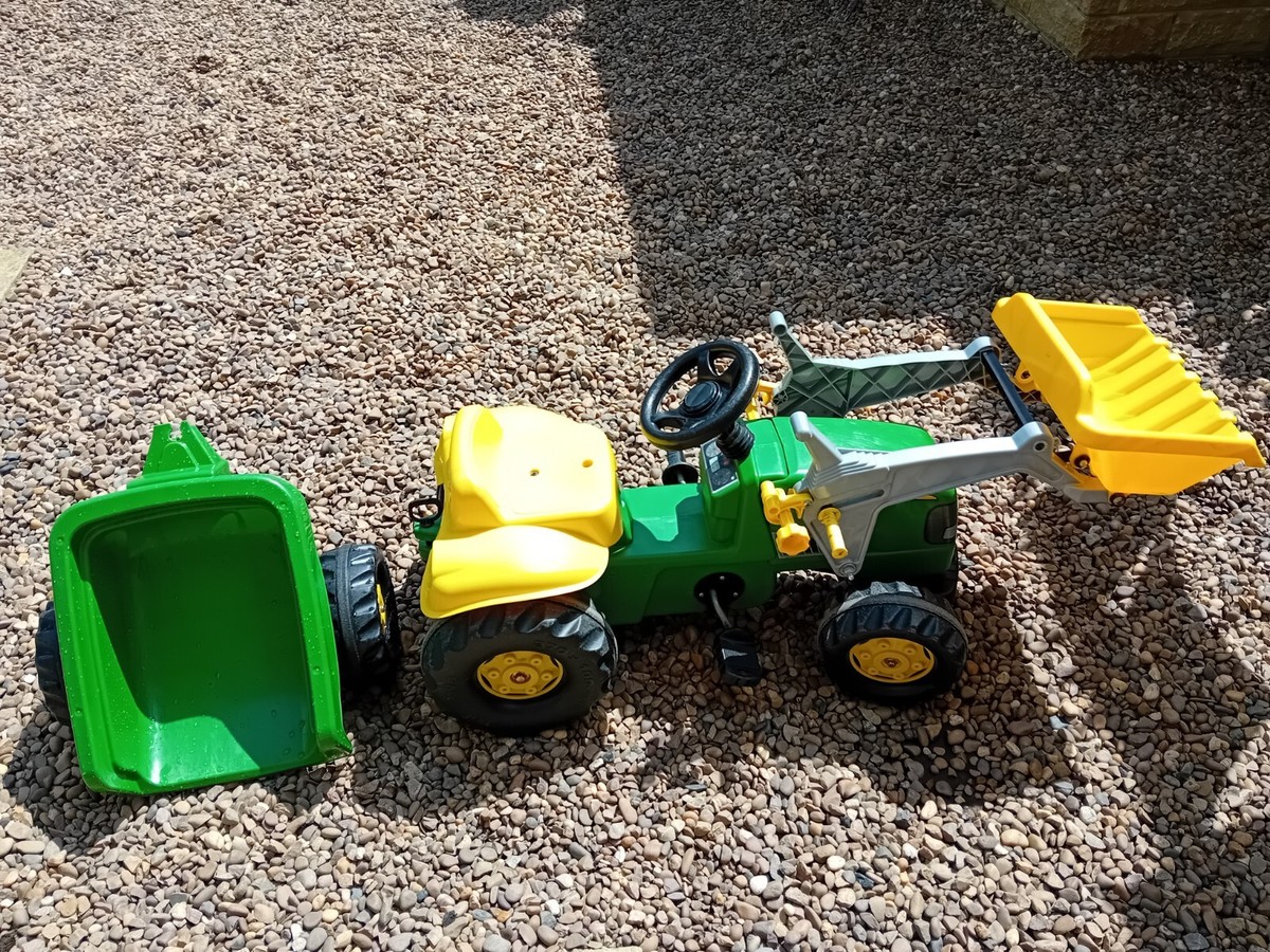 John Deere Pedal tractor Rolly Toys with Front Loader and Trailer
