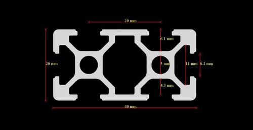 Aluminum T-slot 2040 extruded profile 20x40-6 Length 600mm ( 24"), 2 pieces set - Picture 4 of 6