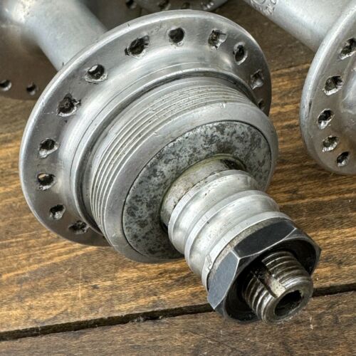 Vintage Campagnolo Hub Set 36 Hole 120 mm English QR Quick Release F R Race - Picture 13 of 15
