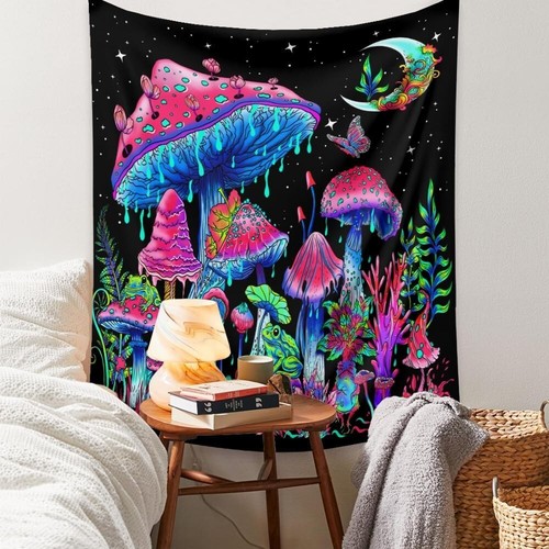 Multisize Black Light Mushroom Tapestries - Perfect for Bedroom or Game Room - Bild 4 von 10