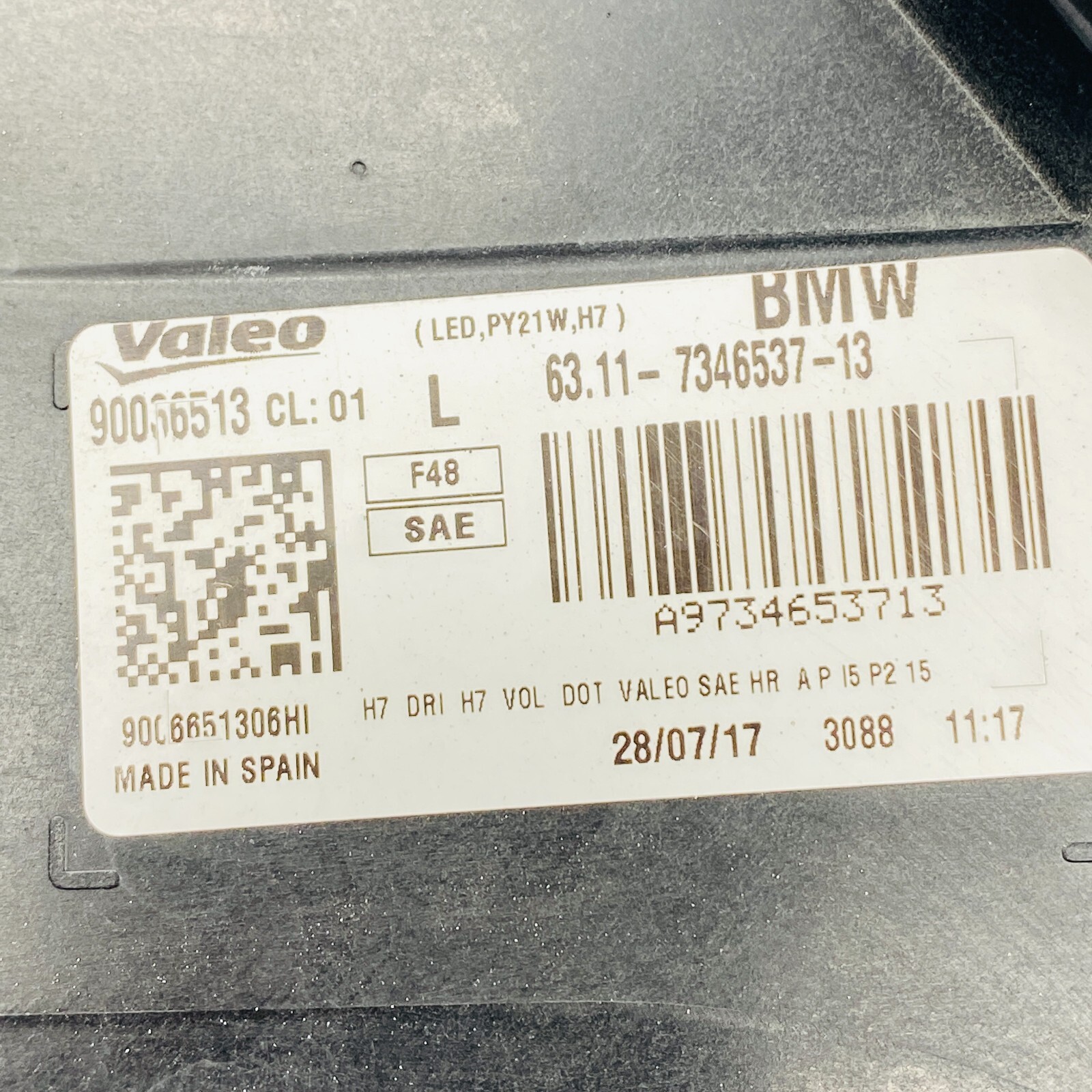 2016 2017 2018 2019 BMW X1 F48 Halogen Reflector Left Headlight  