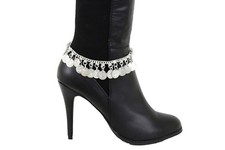 Women Ethnic Fashion Silver Metal Chain Boot Bracelet Shoe Bling Coin Charms