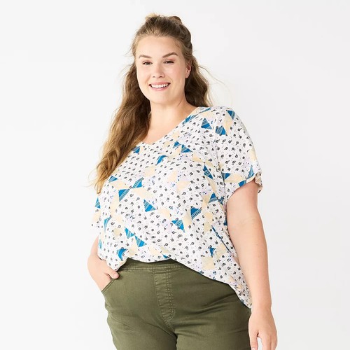 Artsy T Shirt 4X Ivory Quilt Short Sleeve V Neck Tee Top Crafty Gift Sonoma New - 第 1/1 張圖片