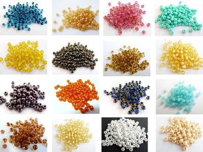20 (g) 5/0 6/0 PRECIOSA TSCHECHISCHE GLAS RUNDE ROCCAILLE ROCAILLES - 44 FARBEN 