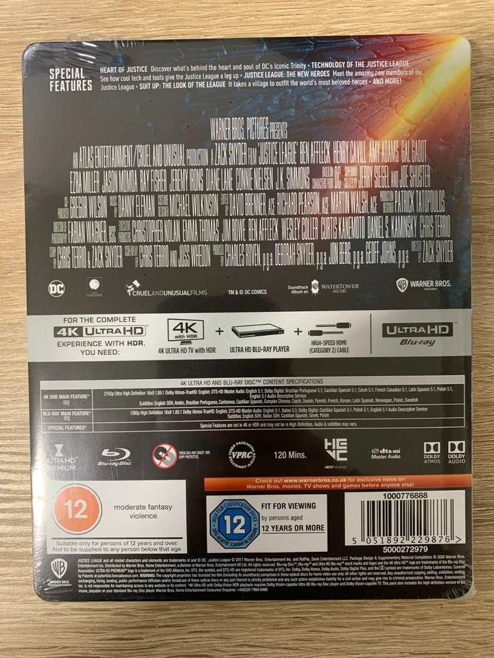 JUSTICE LEAGUE 4K UHD Steelbook Blu Ray Zavvi UK - NEW & SEALED REGION FREE - Image 2 of 4
