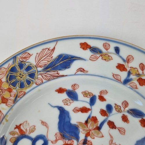 Antique 18thC Chinese Imari Plate Painted With Flowers 22.2cm A/F #9 - Picture 3 of 12