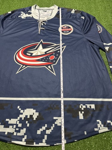 Columbus Blue Jackets Military Appreciation Night Elk & Elk Promo Jersey XL CBJ - Picture 7 of 7