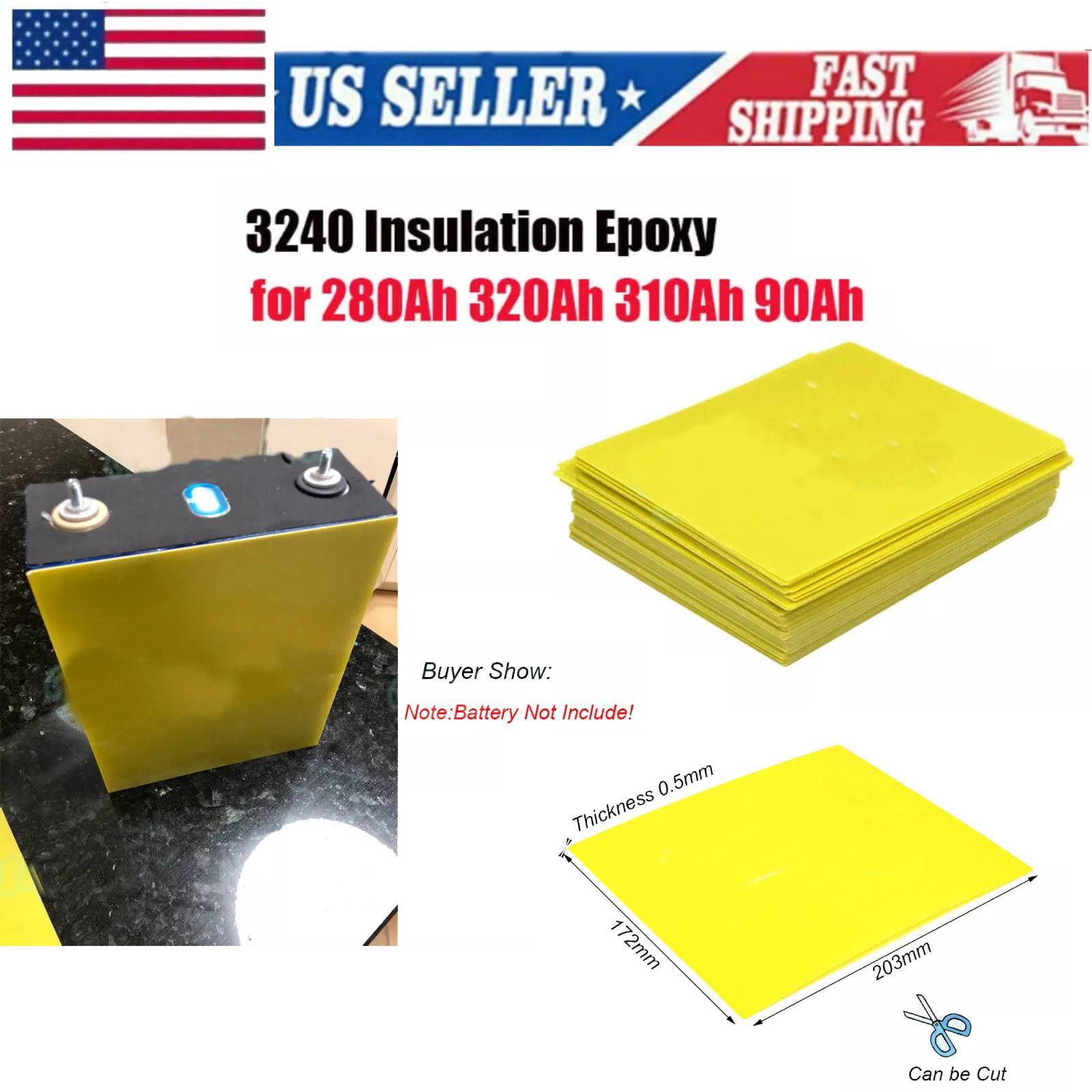 Insulation Epoxy Plate for 3.2V 280Ah 320Ah 310Ah 90Ah 12.8V Lifepo4 Battery Use