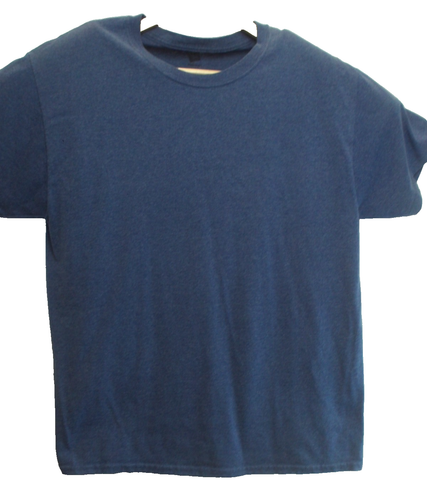 Hanes Men's Premium Blue Short Sleeve Size Large Cotton/Poly Crew Neck T-Shirt - Picture 2 of 7