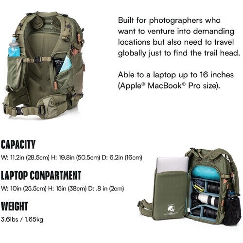 Shimoda Designs Explore v2 35L Photography Backpack Black 520-158 *No Core Unit* - Picture 13 of 13