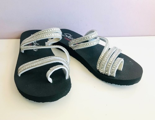 SKECHERS 5 - 38 Diamante Toe Thong + 5 Cross Strap Yoga Foam Sandals
