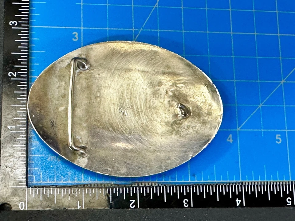 Bajo boca grande con incrustaciones de madera indio nativo americano Ga sello? Hebilla de cinturón  Foto 4 de 4