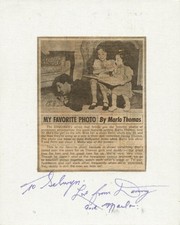 DANNY THOMAS - INSCRIBED PHOTOGRAPH MOUNT SIGNED CO-SIGNED BY: MARLO THOMAS