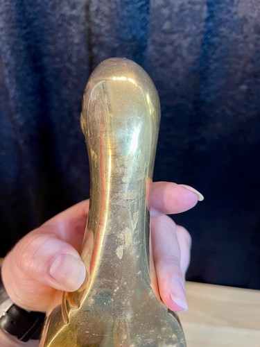 Vintage Messing Stockente Entenkopf Buchstütze Türstopper Briefbeschwerer massiv Leonard MCM - Bild 20 von 24