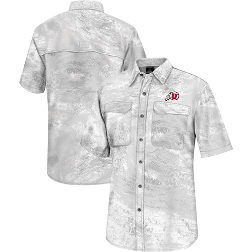 Men's Colosseum White Utah Utes Realtree Aspect Charter Full-Button Fishing - 第 1/3 張圖片