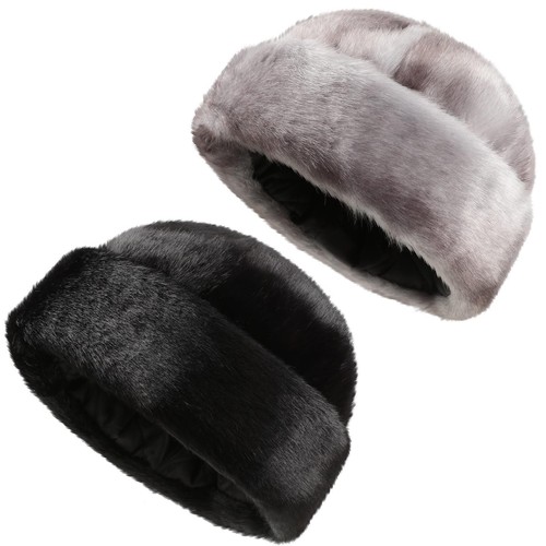 Liitrsh 2 Pcs Men Trapper Hat Russian Ushanka Hat Warm Earmuff Faux Mink Fur ...