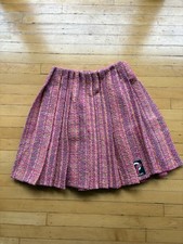 Prada FW18 Plaid Wool Skirt Pink G2U