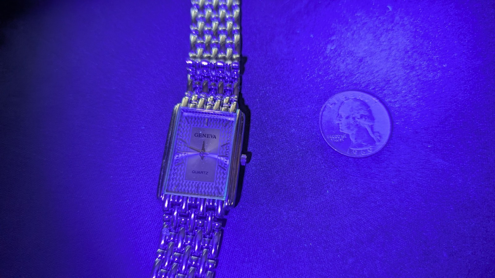 Geneva Quartz Rectangular Silver Tone Bracelet Wa… - image 11