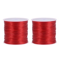 Elastic Cord DIY Making Stretchy String Craft Wire, Burgundy, 2 Rolls