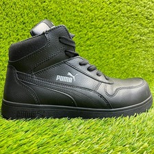 Puma Frontcourt Mid Mens Size 8.5 Black Leather Composite Toe Safety Work Boots