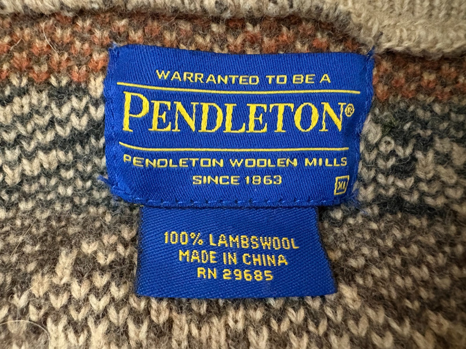 Pendleton Lambswool Shawl collar Aztec Southwest … - image 2