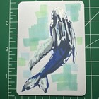 ACEO Original Art Card, Mini Mixed Media Painting of a Whale — photo 1
