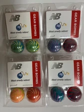 NEW BALANCE GEAR BOMBS  4 PACKS of  2 - 8 TOTAL  Deodorize SHOES, BAGS, LOCKERS