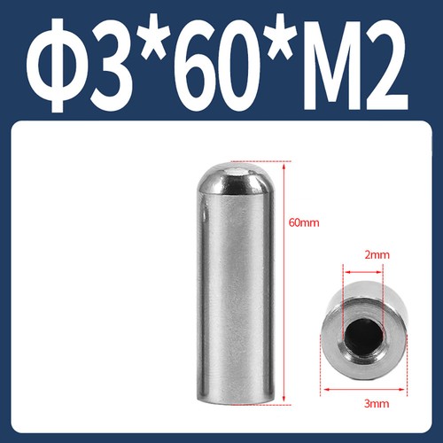 3-16mm Female Thread Round Head Cylindrical Pins Locating Pin A2 Stainless Steel - Picture 26 of 170