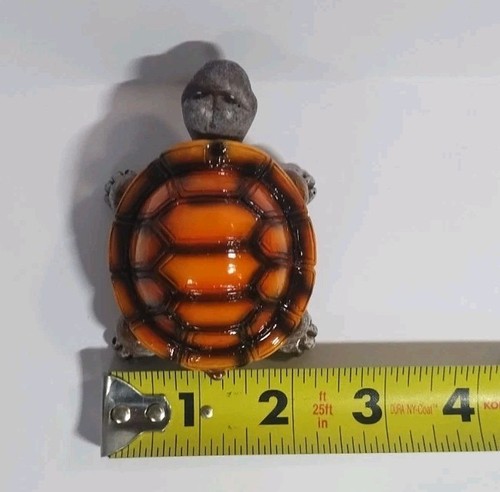 Bobble Head Turtle Figure Orange Shell Big Eyes -Small 3.5" x 2.5" x 2" - Picture 9 of 10