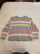 Joules Crewneck Sweatshirt Grey Women s Size 12 100 Cotton tween rainbow