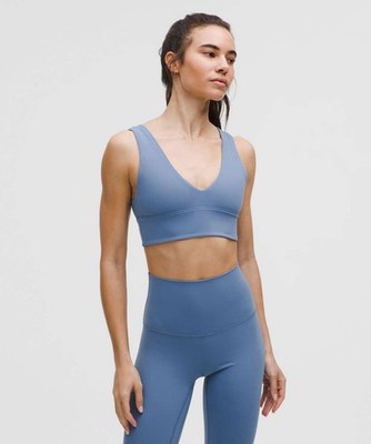 Lululemon Align V Neck Bra, A/B, Size 12, Washed Denim Blue